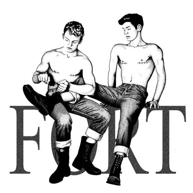 FORT’s logo of transgender men tying each other’s boots.
