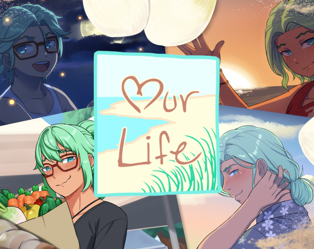 Our Life is a romance simulation game where you watch a blue-haired character grow from childhood to adulthood, seen here. 