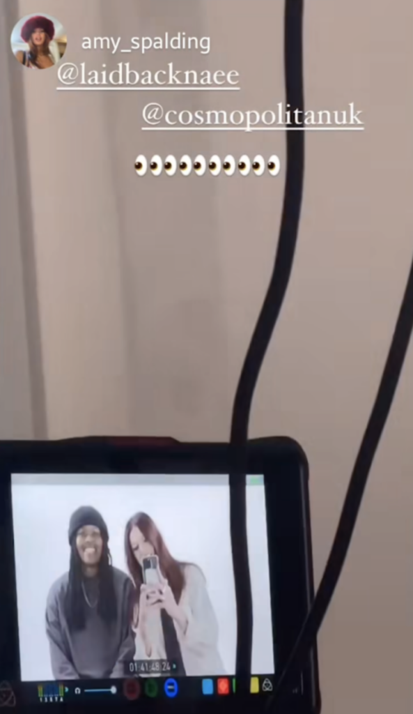 Nae and Amy from the TV show "I Kissed A Girl" appear together in an Instagram story. Nae is smiling brightly while Amy is leaning in close, both looking happy and enjoying the moment.