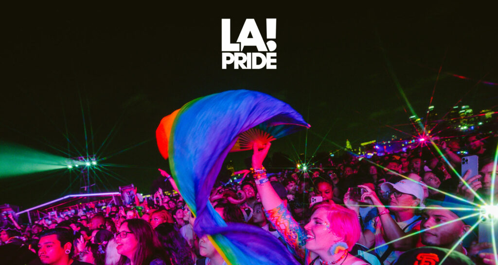a poster of LA Pride in the Park, one of the events and parties in LA during the Pride month 2024, full of queers and LGBTQ+ allies 