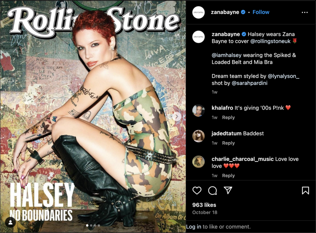 Halsey wears Zana Bayne leather accessories, which are heavily associated with the LGBTQ+ leather subculture, on the cover of Rolling Stone UK.